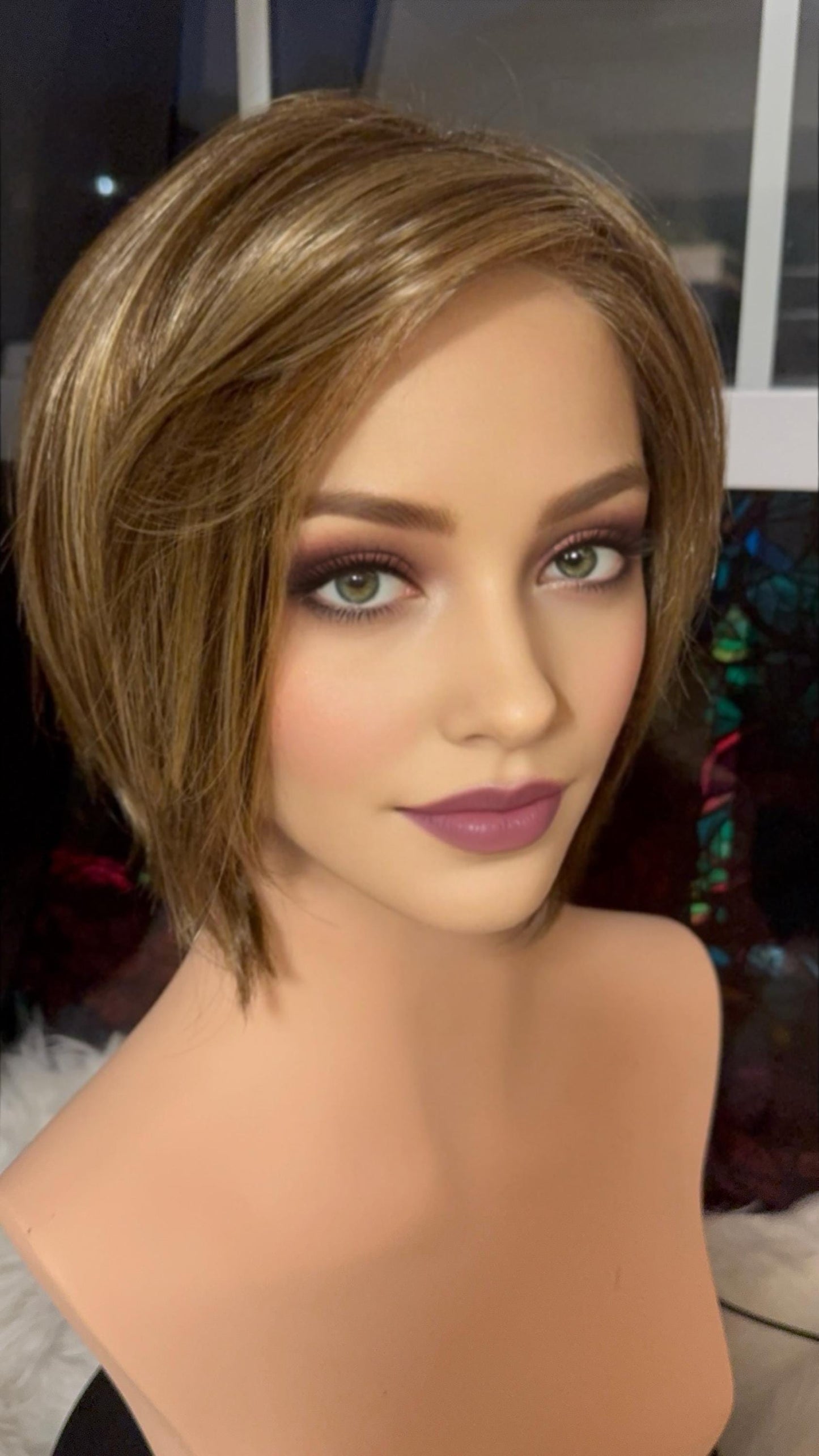 Deena Estetica Lace Front Line Light and Airy Wig Caramel Kiss Golden Brown Highlights Wig Hand Tied Wig The Wig Witch Wigs