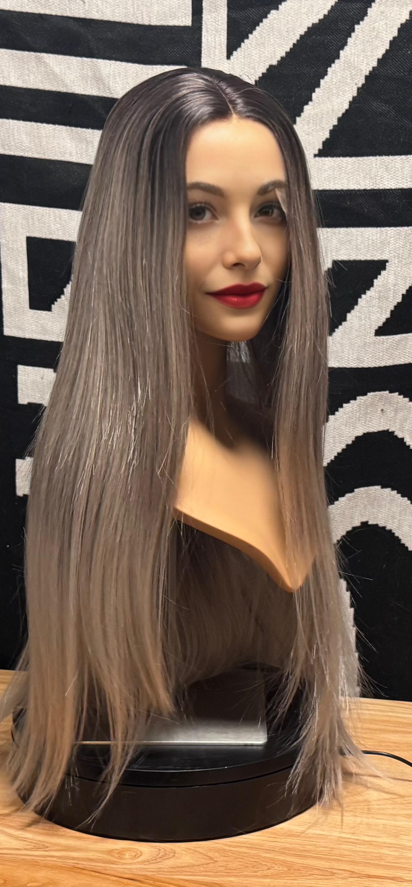 Darreth Ashy Blonde Cool Toned Grey Blonde Wig Long Wig Straight Hair Loss Chemotherapy Trichotillomania Frontal Lace Wig The Wig Witch
