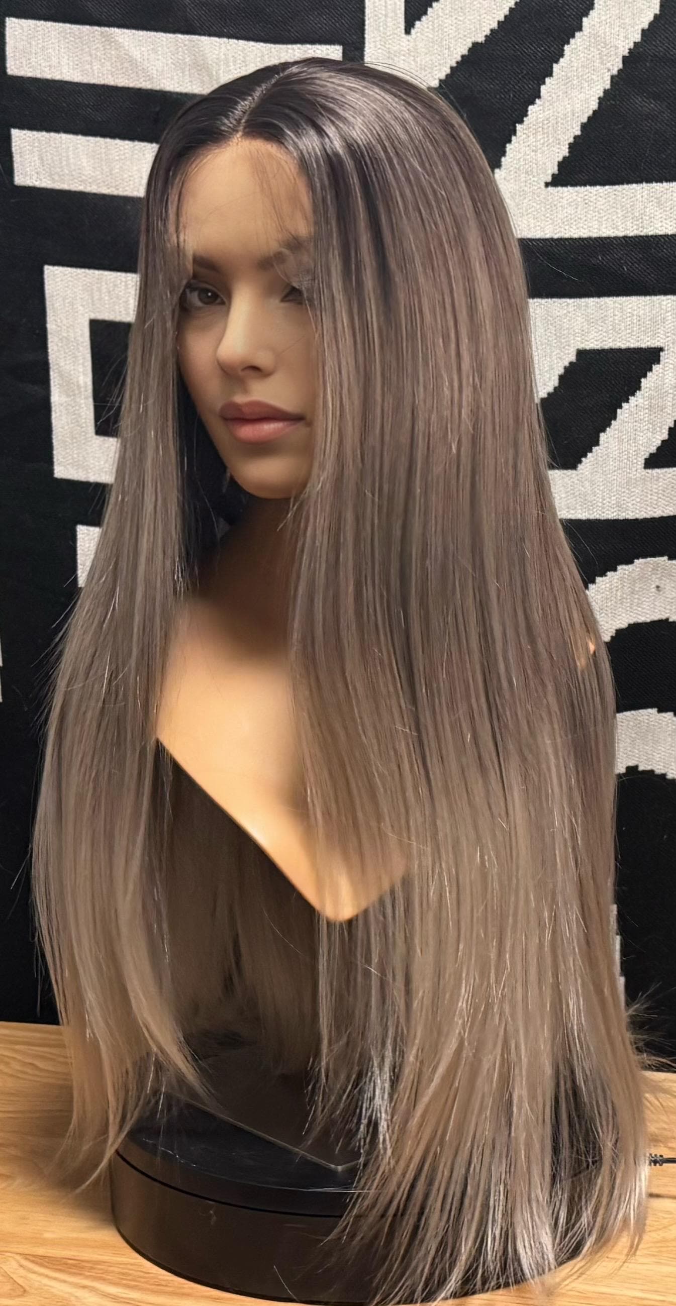 Darreth Ashy Blonde Cool Toned Grey Blonde Wig Long Wig Straight Hair Loss Chemotherapy Trichotillomania Frontal Lace Wig The Wig Witch