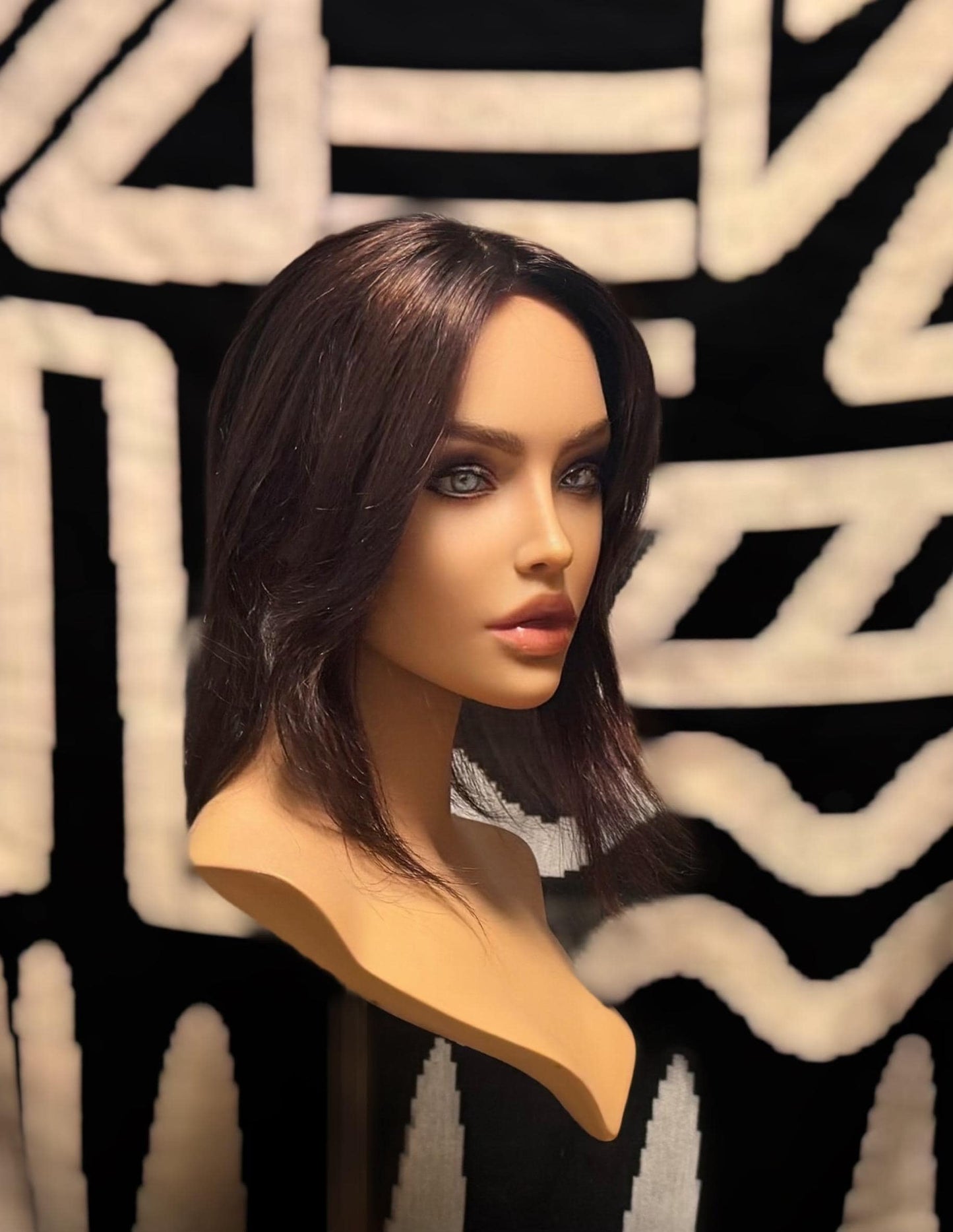 Freidette Reddish Brown Slight Root Melt Light Density Topper 100% Human Hair Topper 14”  Silk Top Parting Topper The Wig Witch