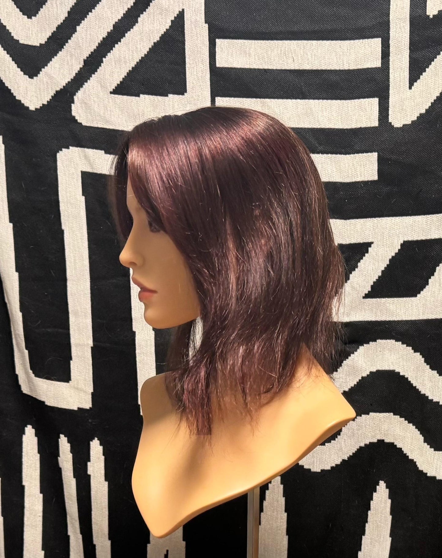 Freidette Reddish Brown Slight Root Melt Light Density Topper 100% Human Hair Topper 14”  Silk Top Parting Topper The Wig Witch