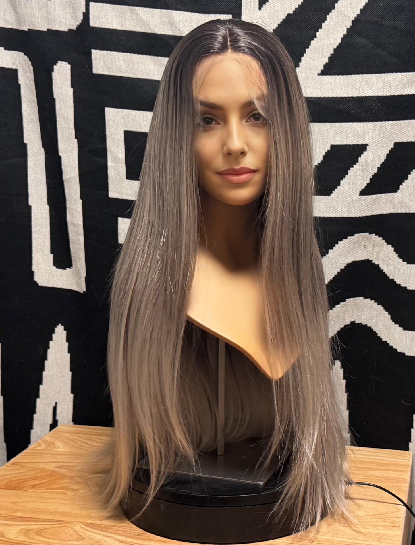 Darreth Ashy Blonde Cool Toned Grey Blonde Wig Long Wig Straight Hair Loss Chemotherapy Trichotillomania Frontal Lace Wig The Wig Witch