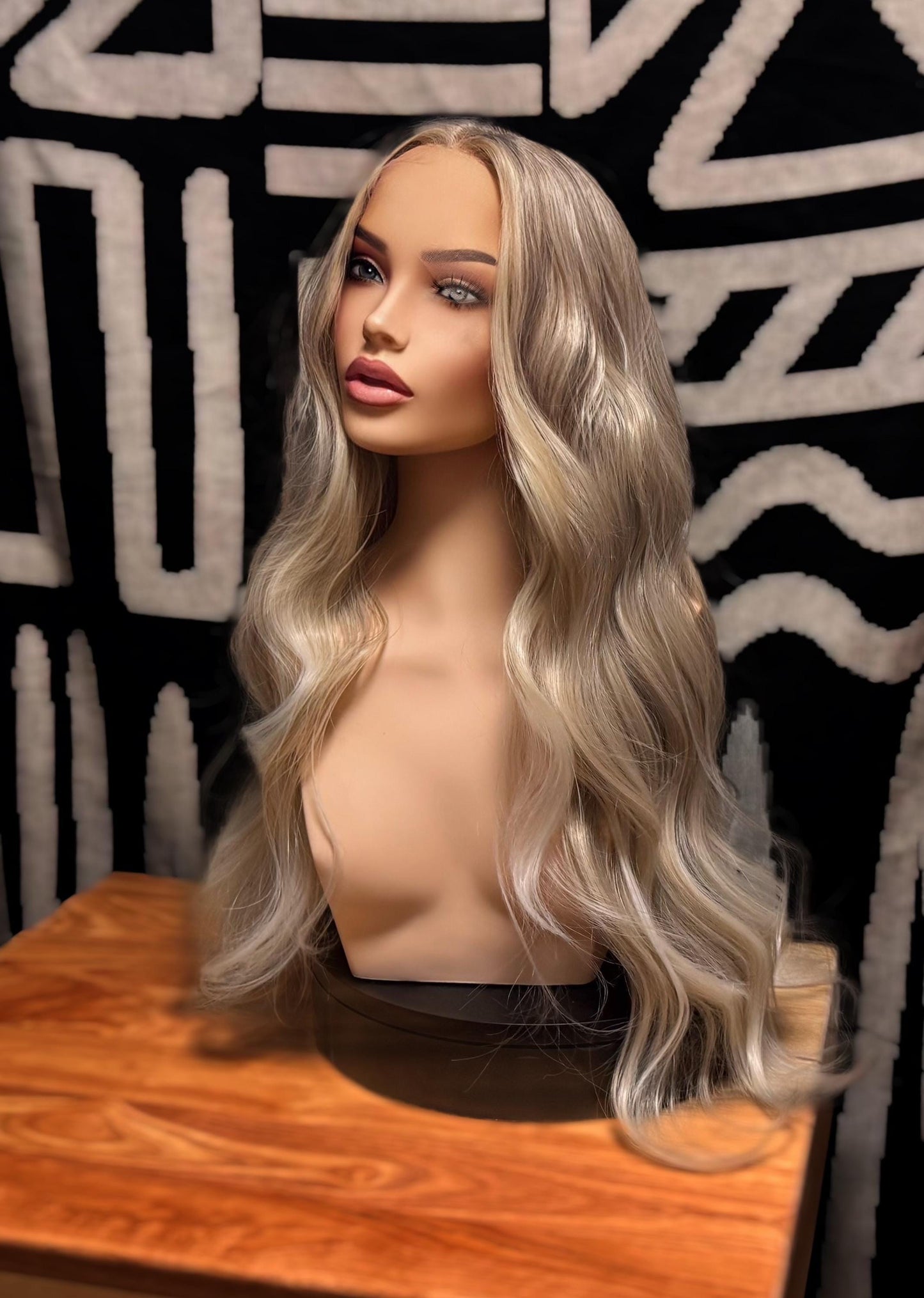Tanner Wavy Wig Soft Money Piece Blonde Ashy HD Synthetic White Cool Toned Rooted Wig Lace Frontal Wig Hand Tied Lace Front The Wig Witch