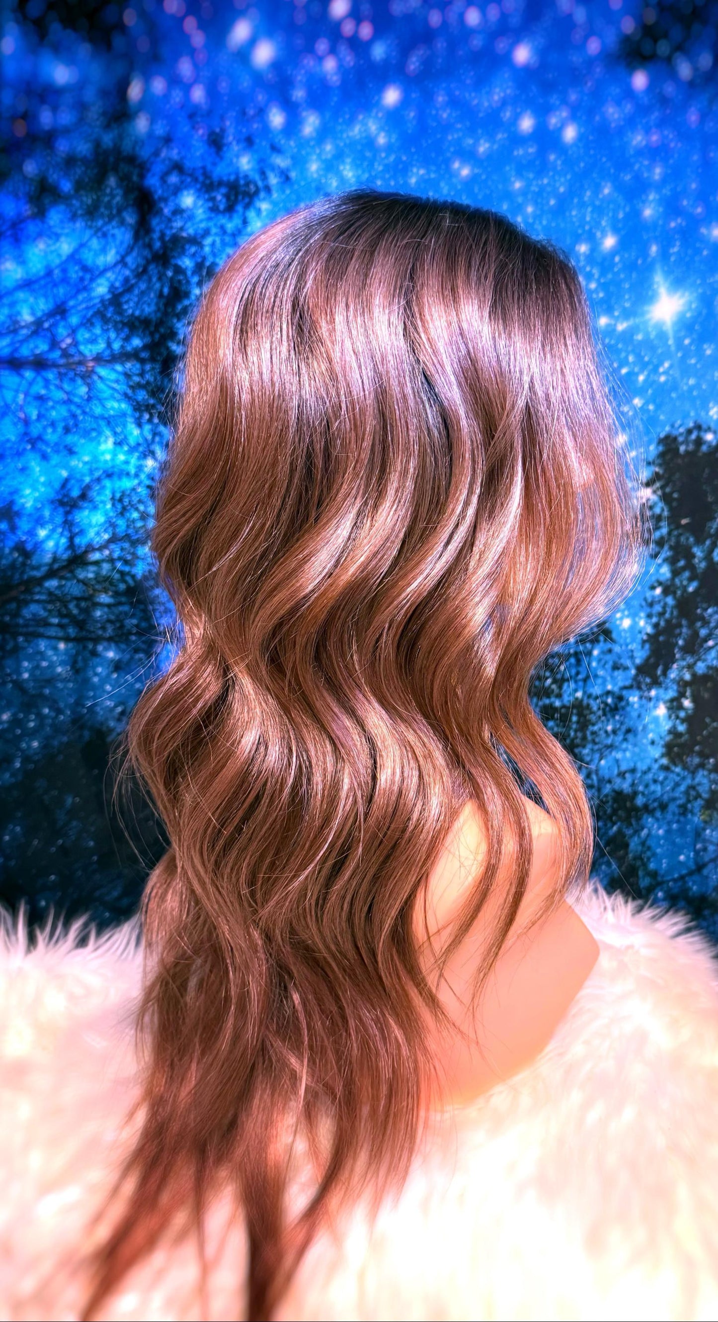 L’amour Rolling Wave Blush Strawberry Bronde Lightweight Open Cap Wig Long Length Lace Front Center Part The Wig Witch Wigs