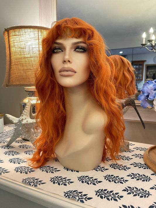 Copper Doll Wig Henna Red Loose Curl Wig Red Wig Bright Copper Wig Curly Bang Boho Cottagecore Natasha Leone Vibes