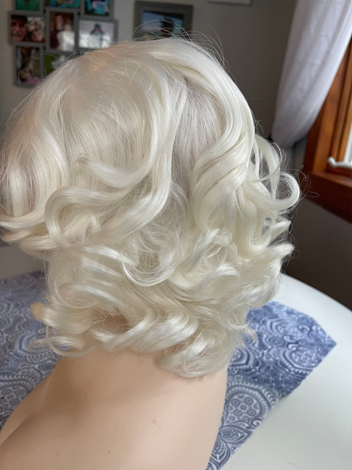 Sabrina Curly White Bob Lace Frontal Wig Fashion Wig Light Wig Short Wig Drag Lace Front Wig