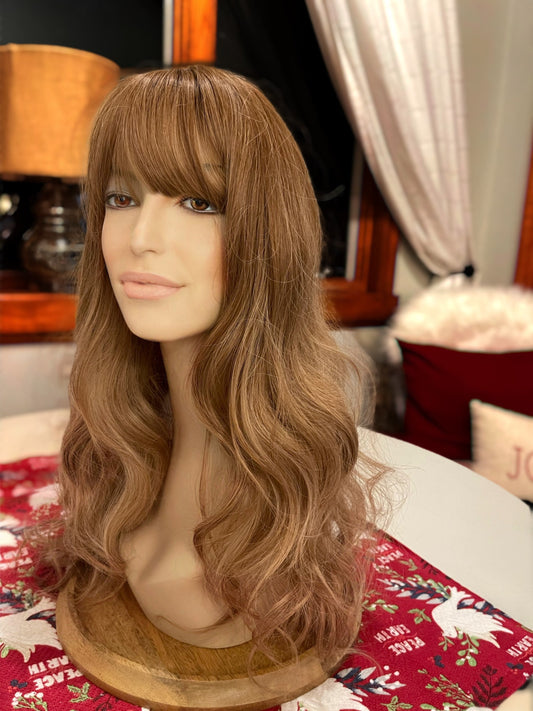 Luz Ombré Wig Gentle Ginger Blonde Wig Long Wig Straight Wave Curl Hair Loss Chemotherapy Drag Showgirl Burlesque Hair