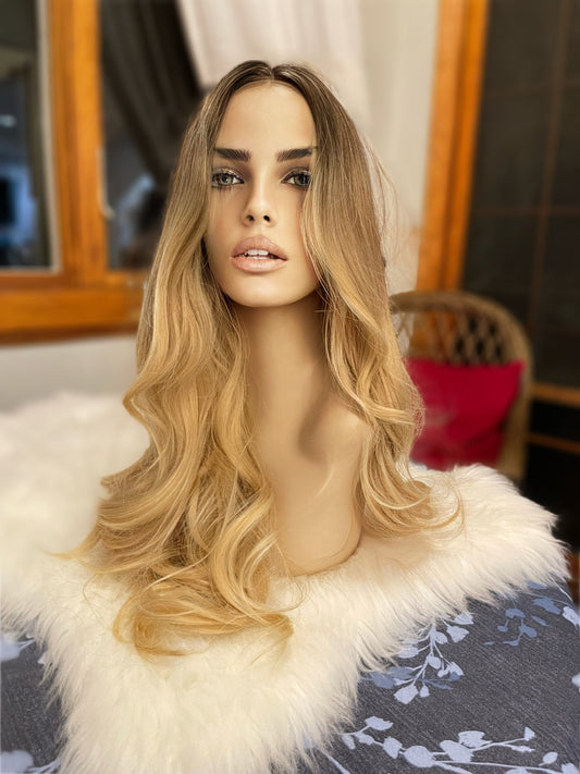 Echo Blonde Wig Ombré Wig Blonde Wig Long Wig Straight Wave Curl Hair Loss Chemotherapy Drag Showgirl Burlesque Hair