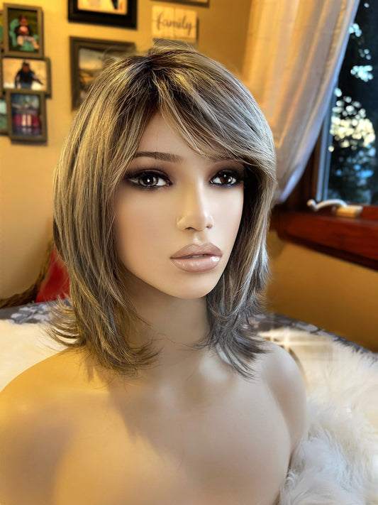Sonrisa Natural Classic Cap Wig Silver White Salt and Pepper Combo Highlighted Wig Long Wig Straight Hair Loss Chemo