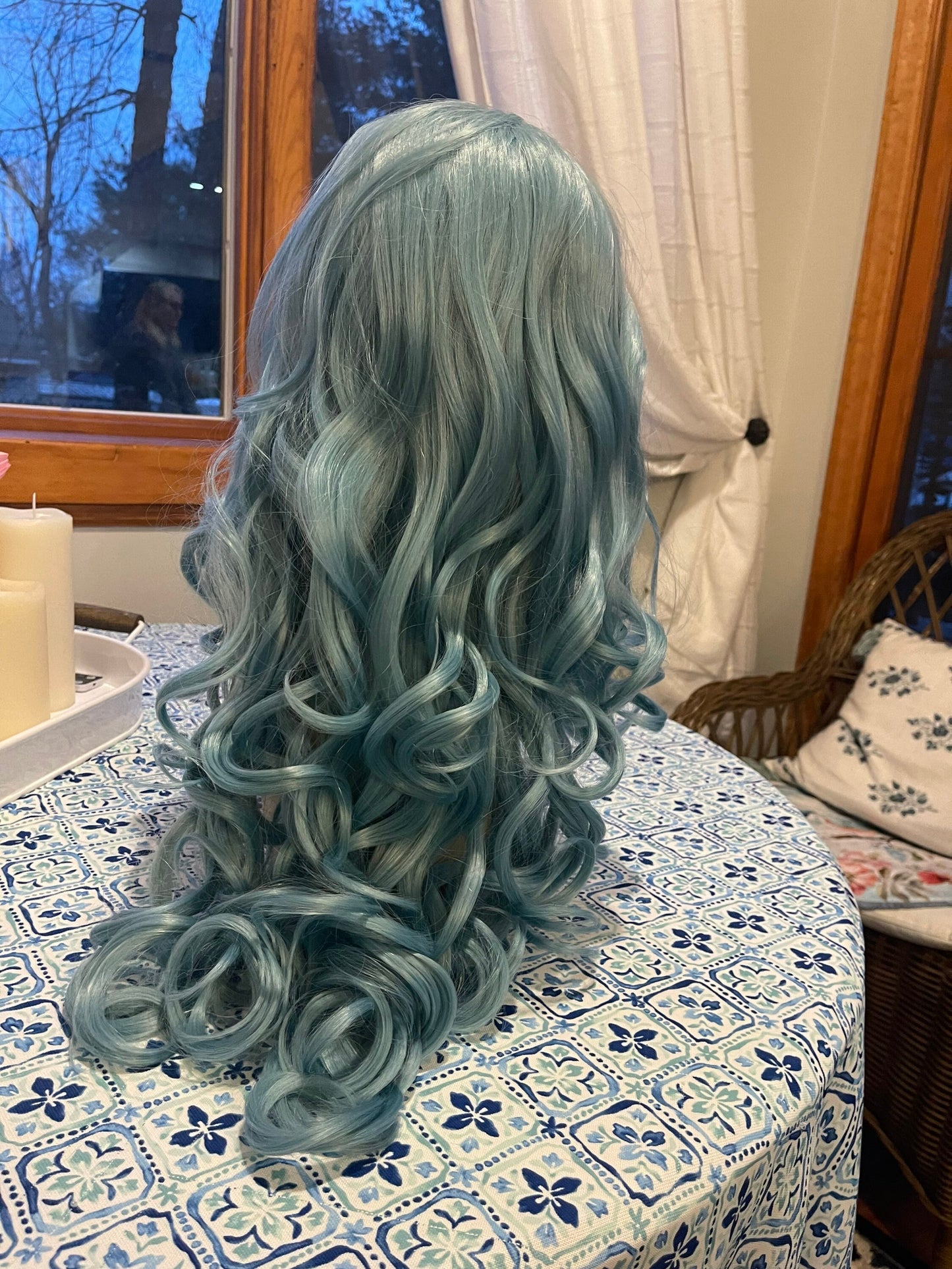 Blue Crush Wig Baby Blue Pastel Wig Long Curly Layers Rooted Wig Lace Frontal Wig Hand Tied Drag Wig Anime Cosplay Wig